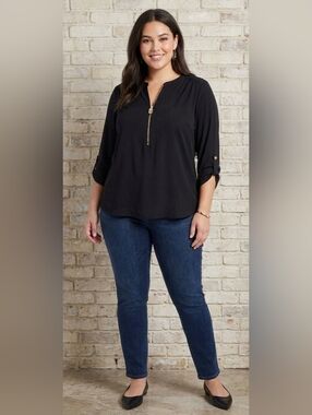 392. Michael Kors Zip-Front Top